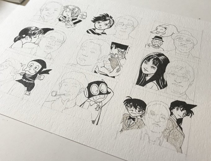 課題『カラーカット』
好きな漫画家を描いています 