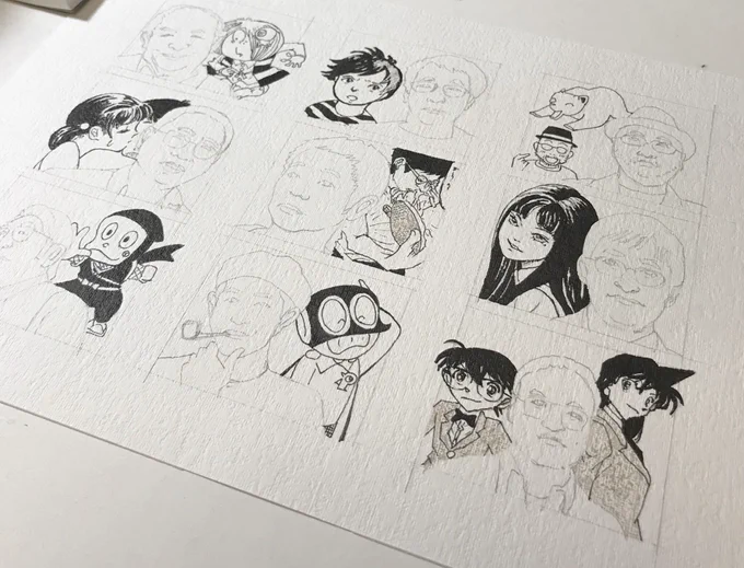 課題『カラーカット』
好きな漫画家を描いています 