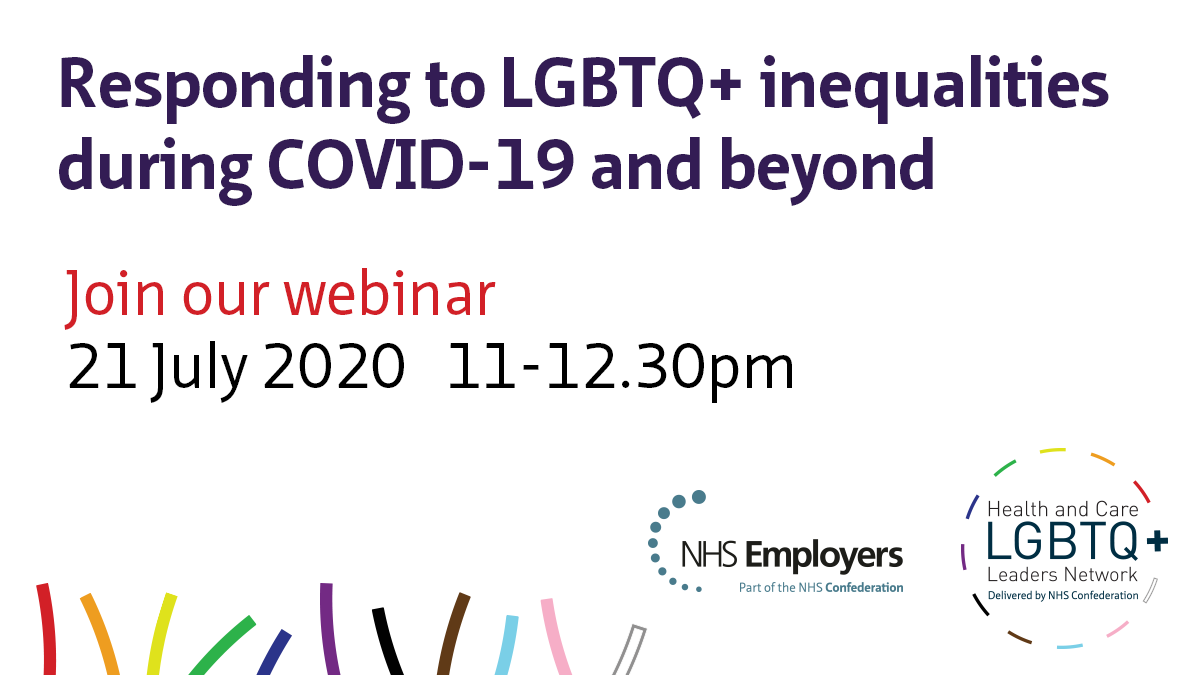 NHSEmployers's tweet photo. There's still time to register for our free webinar tomorrow, which will be exploring the inequalities experienced by #LGBTQ+ people/healthcare staff during #COVID19.

View the speakers and register here: https://t.co/IQ9jtdUuvv https://t.co/O49hQ4la6K