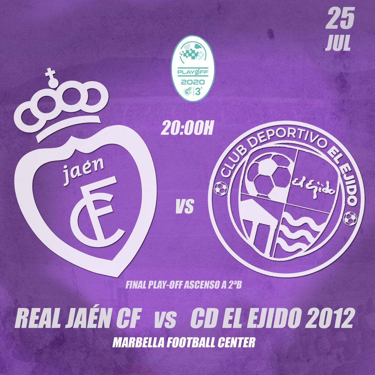 RealJaenCF's tweet photo. ‼️CONFIRMADO EL HORARIO DE NUESTRA FINAL‼️

𝐅𝐈𝐍𝐀𝐋 𝐏𝐋𝐀𝐘-𝐎𝐅𝐅 𝐀𝐒𝐂𝐄𝐍𝐒𝐎 𝐀 𝟐ª𝐁

@RealJaenCF 🆚 @CD_EJIDO 
⠀
🏟 Marbella Football Center.

🕛 20:00h.

📺 Footters .

#️⃣ #HalaJaén💜🦎 https://t.co/kt314we4jh