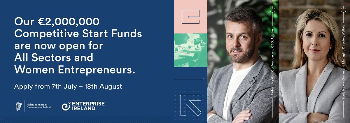 IGNITEUCC's tweet image. Great Opportunity for ambitious #entrepreneurs &amp;amp; #startups to apply for @Entirl Competitive Start Funds 1) #AllSectors &amp;amp; 2) #WomenEntrepreneurs for possible €50k investment. Open for applications until 18 August: enterprise-ireland.com/en/funding-sup… #globalambition