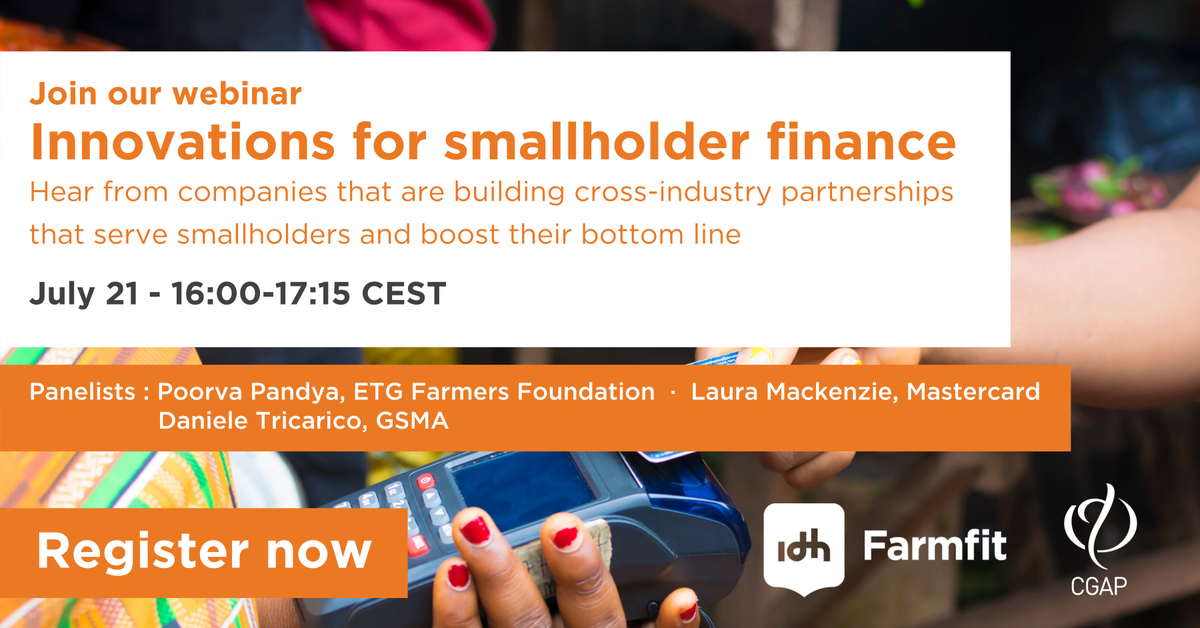 GSMAm4d's tweet photo. Join #AgriTech's Insights Director @dtricarico in tomorrow's webinar on #digital innovations in #smallholder finance. Tune in to hear insights about partnerships that provide financial services to smallholders and benefits to business. 

Register now: https://t.co/rDZkzvUlI7 https://t.co/96UjSQLPee