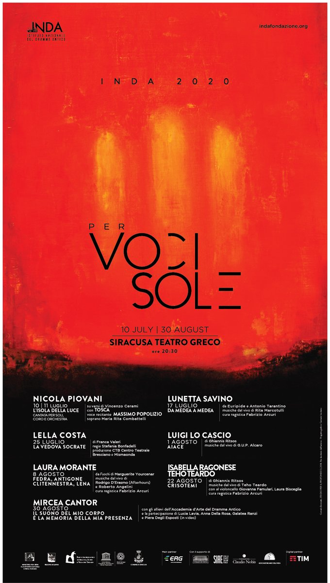IICBerlino's tweet photo. 🎭Non perdere “#Inda2020 Per voci sole” 🏟: dal 17 luglio al 30 agosto cinque dei sei spettacoli al #TeatroGrecodiSiracusa gratis in diretta (e in differita streaming) 🇮🇹
Il programma completo ⤵️
https://t.co/c9UPsfs2SR https://t.co/Y3SuiwvvHf