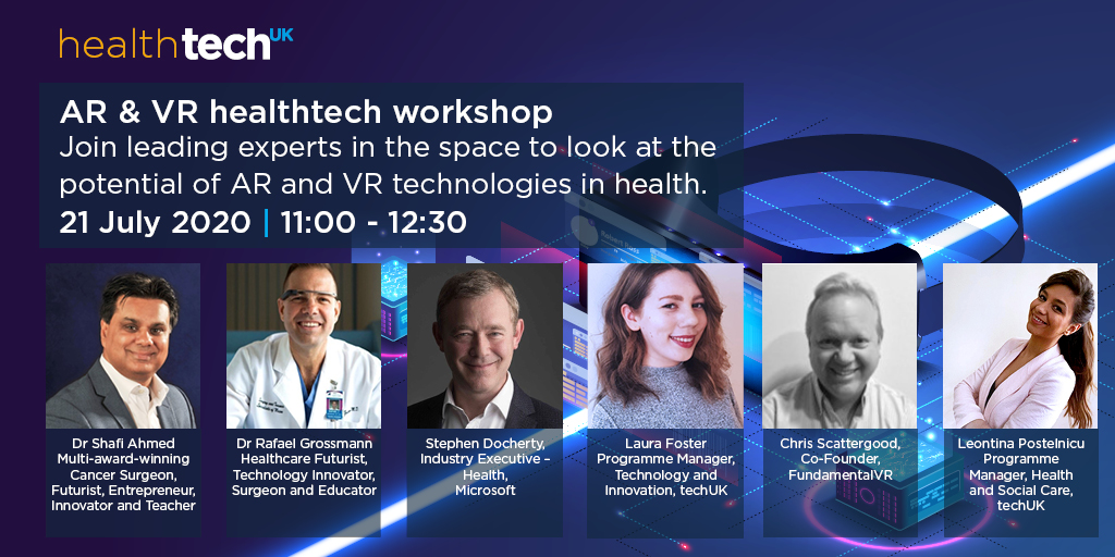 One day left until our #AR #VR #health workshop with <a href="/ShafiAhmed5/">Prof Shafi Ahmed PhD FRCS</a> <a href="/ZGJR/">Rafael Grossmann, MD, MSHS, FACS 🇻🇪🇺🇸</a> <a href="/stdocherty/">stephen docherty</a> <a href="/MicrosoftUK/">Microsoft UK</a> <a href="/FundamentalVr/">FundamentalVR</a>. Join us to contribute to the conversation and register here: techuk.org/events/worksho…