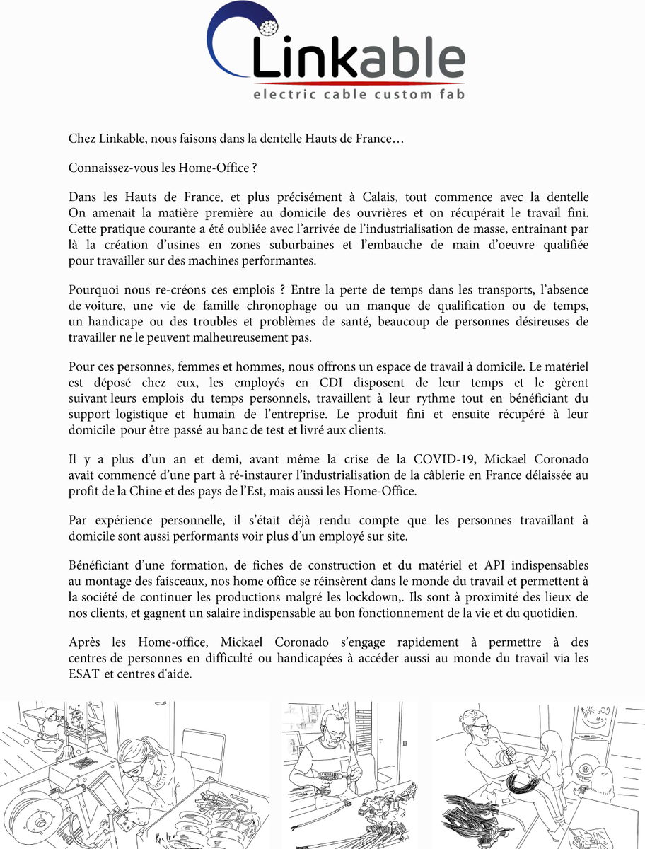 Linkable_HDF's tweet photo. Chez Linkable, nous faisons dans la dentelle Hauts de France…
Connaissez-vous les Home-Office ? Découvrez-le !
#hautsdefrance #HDF #câbles #emplois #homeoffice #industries #réinsertion #traditions #recréation https://t.co/v0YgQygSEI