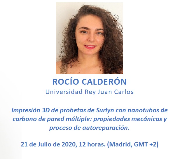 AEMAC_'s tweet photo. 📢Martes 21 de Julio, a las 12 horas.
Es semana de #WebinarsAEMAC.
R. Calderón de @urjc, nos hablará de #Impresión3D de probetas de #SURLYN con #nanotubos de #carbono de pared múltiple: propiedades mecánicas y proceso de #autoreparación.
INSCRÍBETE: https://t.co/Tdi7kAOJoG https://t.co/9d4ycJuWJ7