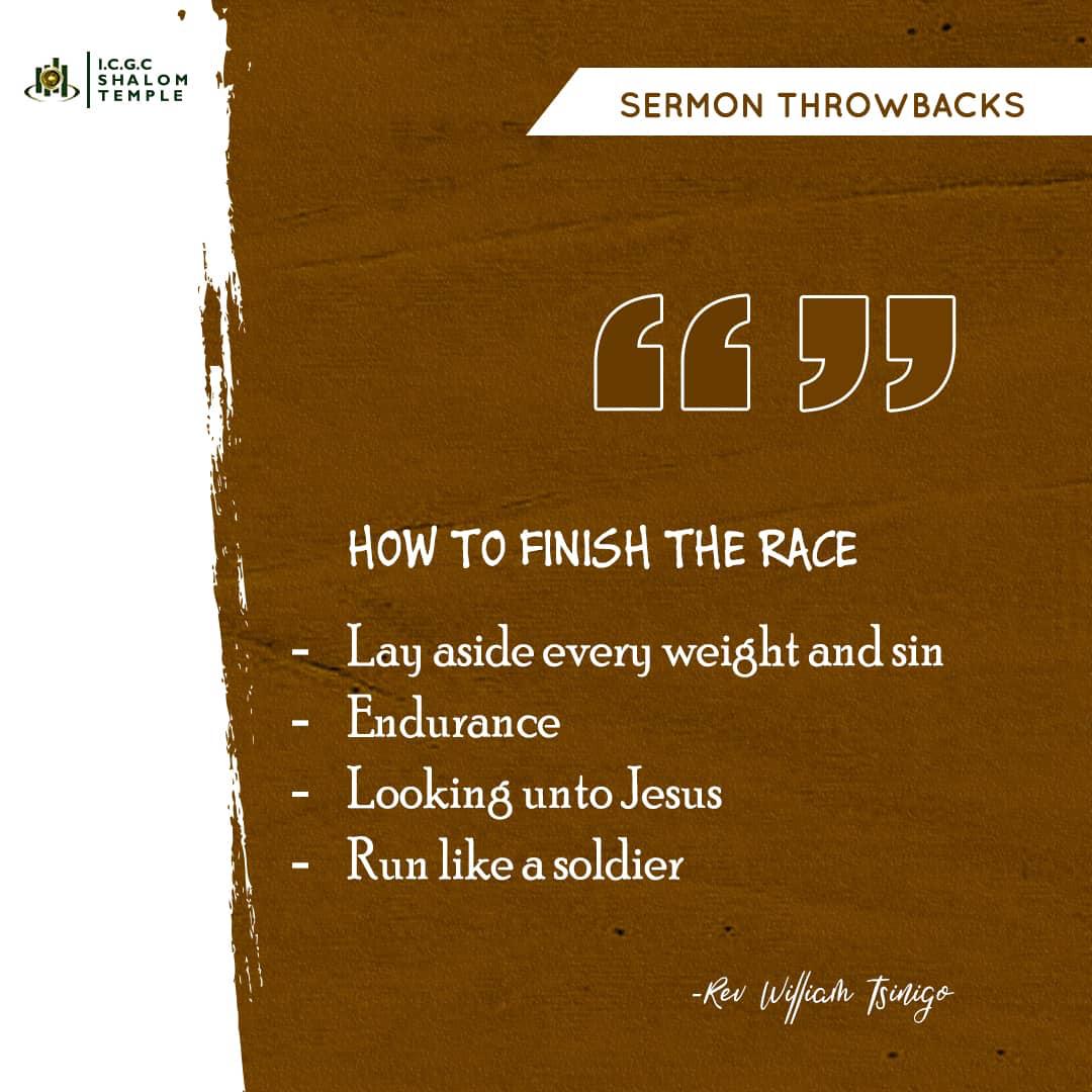 ST_NewBreed's tweet photo. ~Sermon Title: The Christian Race
~ Scriptural Reference: 2 Timothy 2:4-7, Hebrews 12:1-2, 2 Timothy 4:7-8
#SermonThrowback
#SpiritualEmphasisMonth
#40DaysOfPower
#YearOfExcellence
#WeAreICGC https://t.co/ilxZqLQOXg