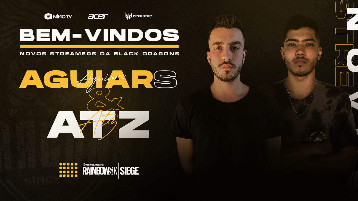 blackdragonsBR's tweet photo. RECEBAM OS BRABOS!🔥

Apresentamos a vocês nossos novos Streamers de Rainbow Six Siege!

Eles chegam para somar na Família Black Dragão e vão fazer lives em nosso canal na @NimoTV_Brasil. 

Sejam bem-vindos! 🐉
@juliovaguiar
@atztv_R6

📺https://t.co/87o2a7EGUO

#GoBD #VaiDarBD https://t.co/nwPIyfPiFq