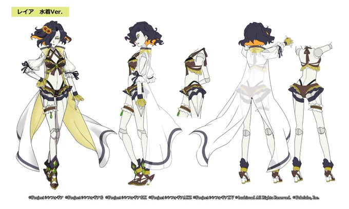 【お知らせ】
開催中イベント「渚の四騎士(ナイトクォーターズ)」及び「超高難易度レイア・ダラーヒム【ウェーブズトンファー】獲得クエスト」に登場する水着Ver.レイアのキャラクター三面図をご紹介⛱

イベントストーリーと共に、ぜひお楽しみください?
#XD3周年_水着フェス
#symphogearxd 