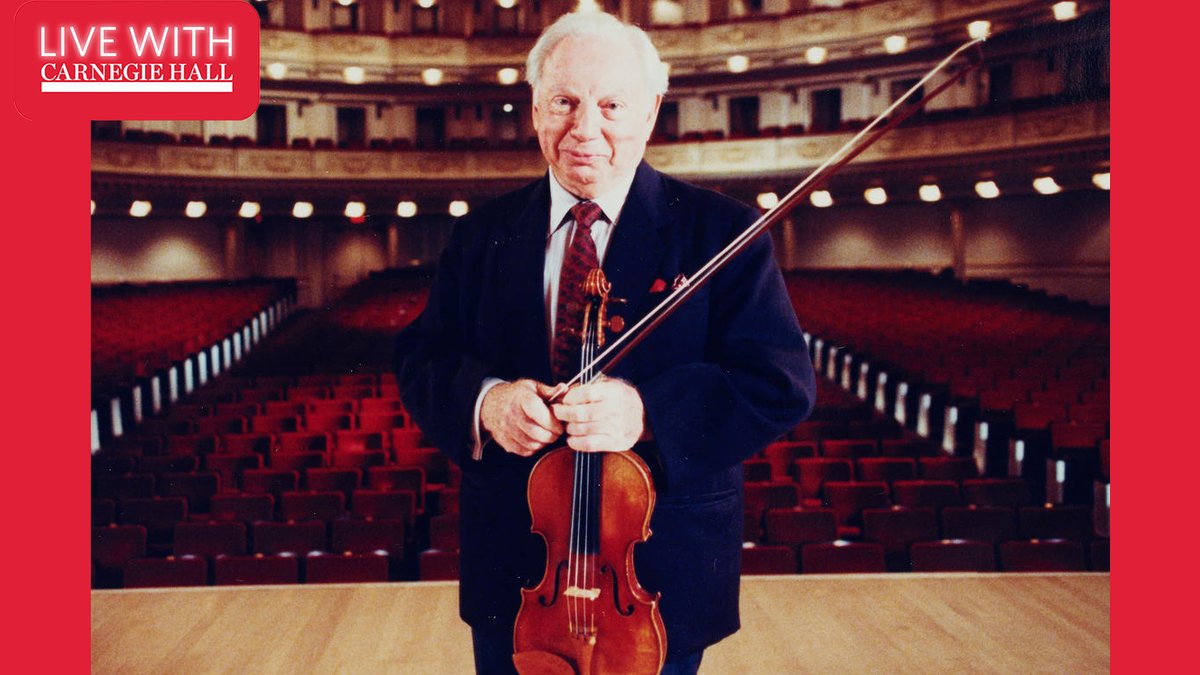carnegiehall's tweet photo. #LiveWithCH airs tomorrow! Along with special guests, join us as we honor Isaac Stern on the centenary of his birth, exploring his legacy as a violinist, educator, &amp; arts advocate who changed the course of classical music: https://t.co/UFdrKHPE6h Brought to you by @BankofAmerica https://t.co/SenFtleQrc