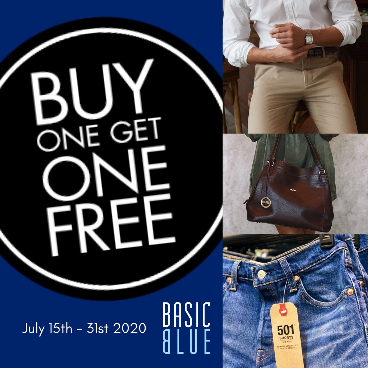 BaywalkSLU's tweet photo. #STOREWIDE BOGO Sale now on! 🌀
📍Basic Blue, Baywalk Mall, Rodney Bay
Mix or match, equal or lesser value 👕👖👔🧢 

All sales are final. 
No returns.
No refunds.
No exchanges.

COVID-19 protocols remain in effect❗️
Face masks are mandatory in-store.

See you soon 💙🌀 https://t.co/pjA4f2VZYd