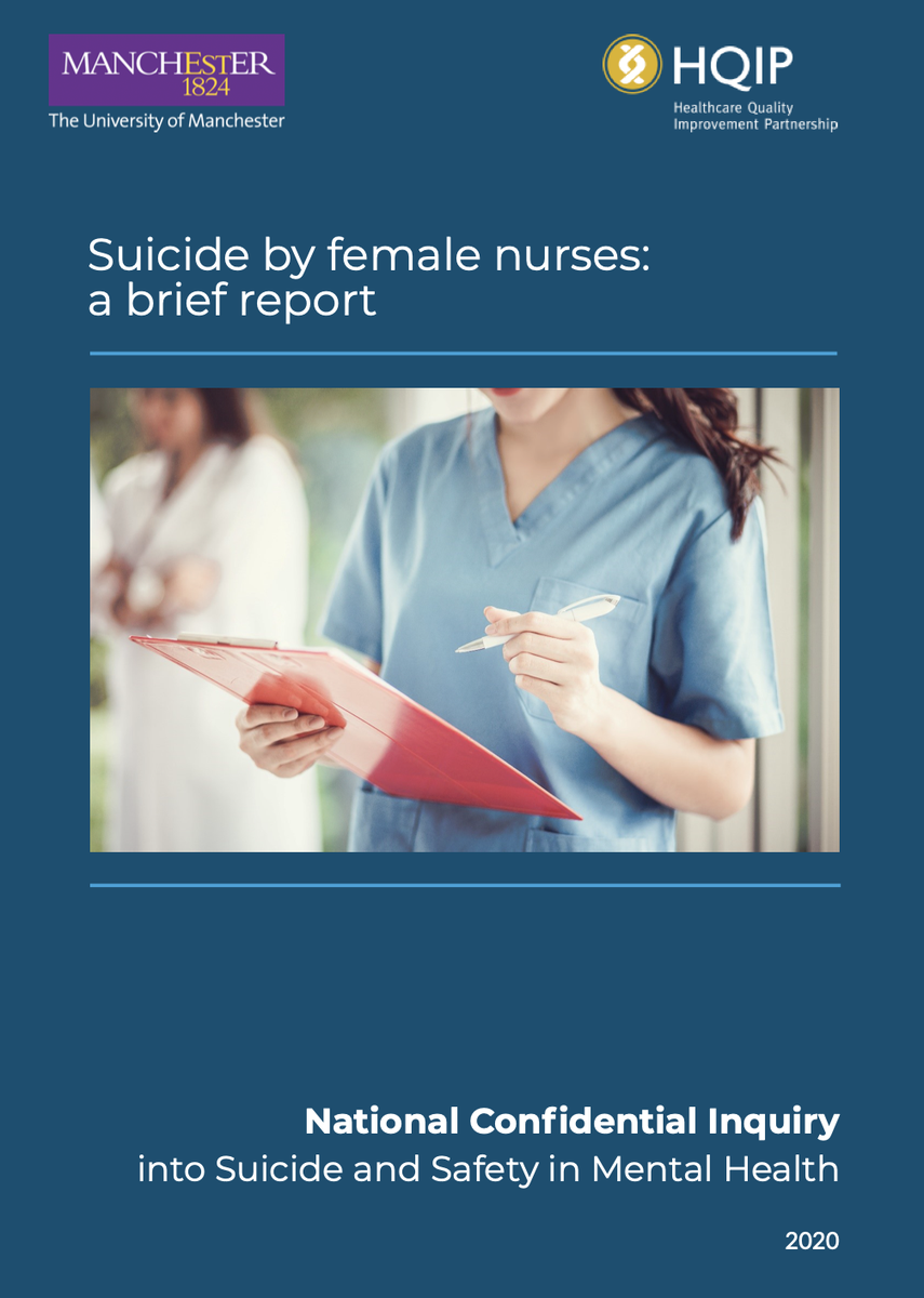 On the support that staff need  @Prerana_Issar, important to remember when thinking about nurses (the focus of todays  @CommonsPAC) must consider recent report on female nurse suicide. This was a problem pre  #COVID19!:  https://sites.manchester.ac.uk/ncish/suicide-by-female-nurses/  @Meg_HillierMP  @gaganmohindra