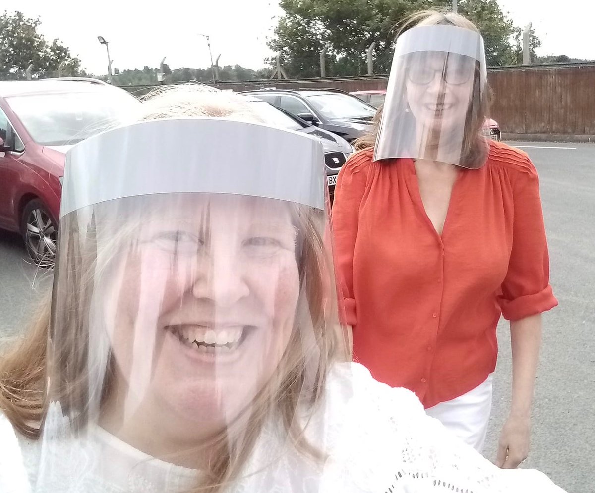 WAVETrauma's tweet photo. Normal service has resumed in Trauma Education today. Visors and hand sanitisers are now the new work wear! Our team have the same passion and drive to deliver a robust education package to make our communties and those working in them, more trauma informed. #WAVETrauma https://t.co/xzYg7ZOkU5