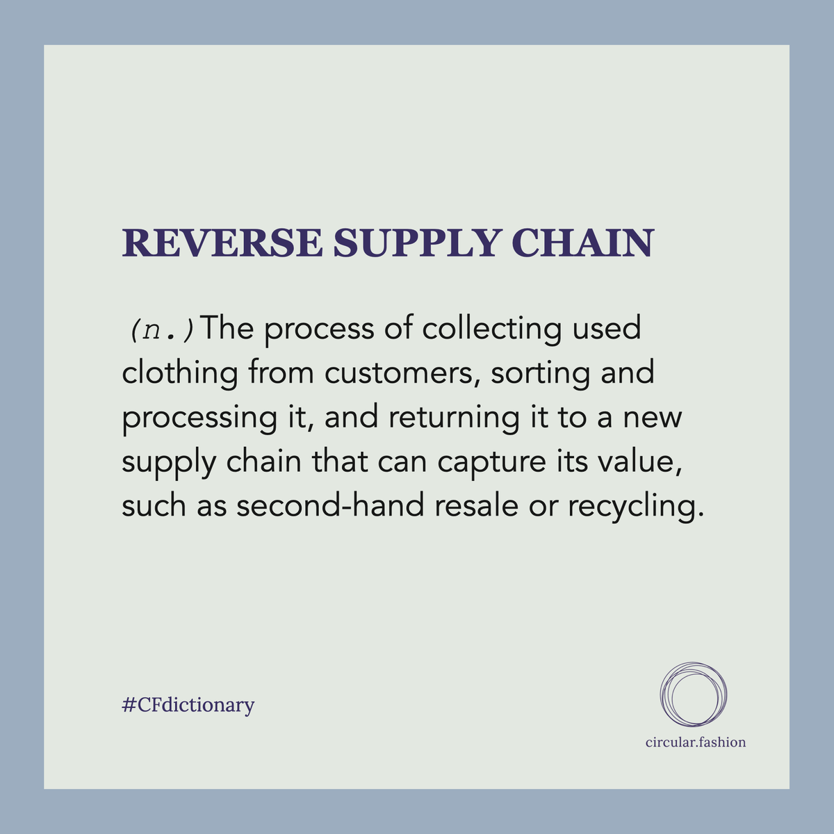circularfsystem's tweet photo. Enjoy this dictionary post for our current knowledge share theme - engaging the user. A durable product is a product we can use to its full potential through circular retail strategies. A reverse supply chain is one such strategy.
#CFdictionary #CFknowledge #sustainability https://t.co/TYdnMioQed