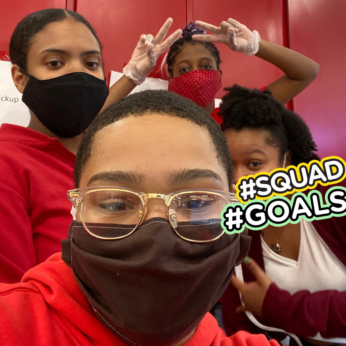 Tfw when you’re done for the night and ready to go home, can you see the simultaneous Joy and Tiredness in our eyes #noreshop #binsemptywhenweclose #target #targetteam #squadgoals #closingteam