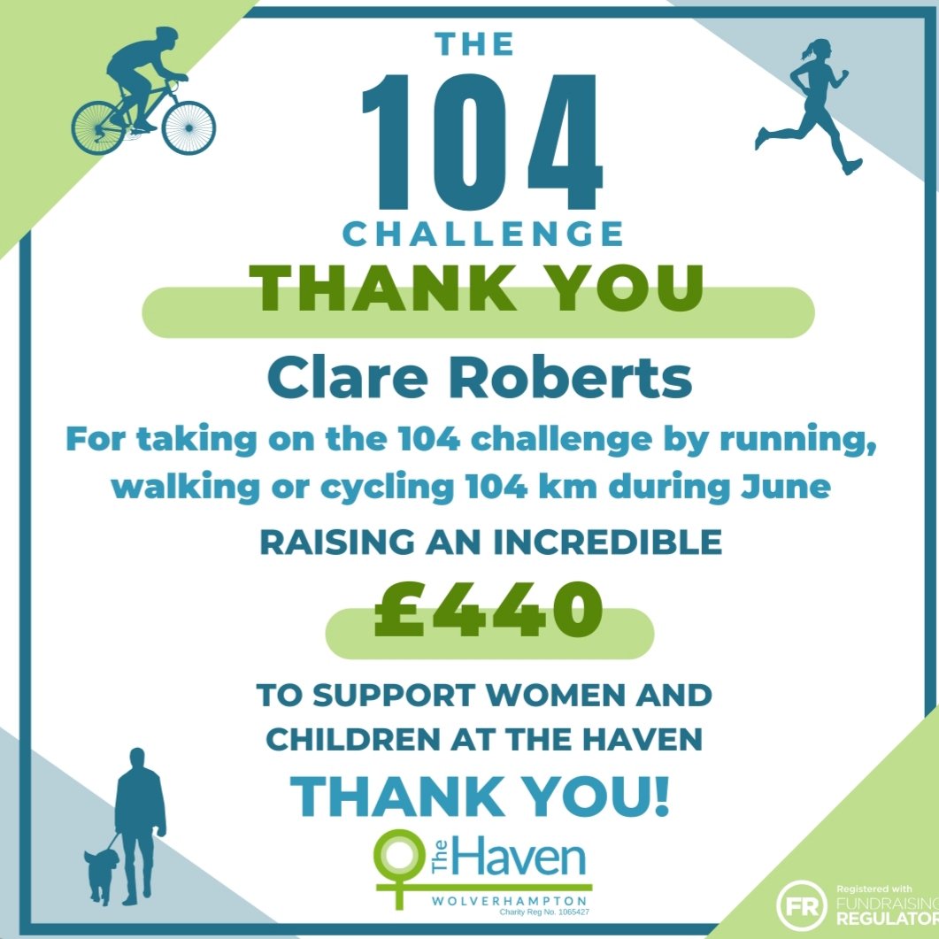cecroberts's tweet photo. So proud to receive this today and thank you to everyone who supported me along the way and helped raise such a fantastic amount for @TheHavenWton!!
#104challenge https://t.co/ixnqSv04SL