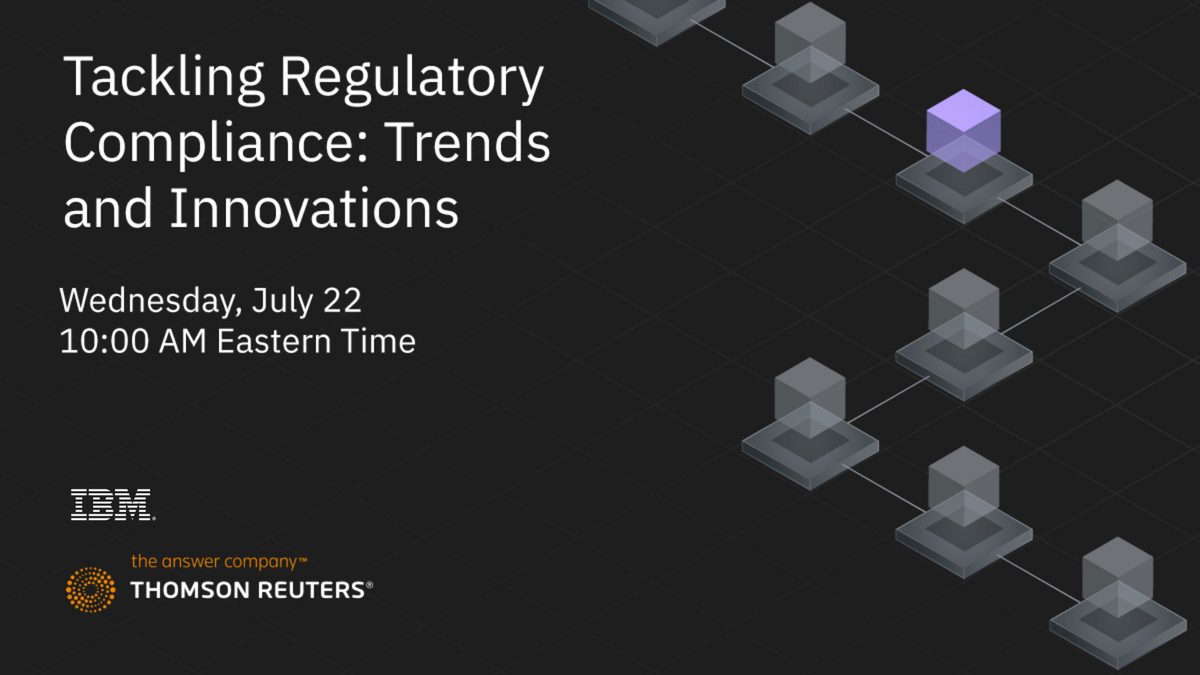 ComplianceLearn's tweet photo. Still time to sign up! | Register here >https://t.co/AgPAZEn2hH
Register now for this complimentary webinar hosted by Thomson Reuters and IBM to hear from industry leaders about best practices for regulatory compliance management and key trends.
#TRRI #TRRisk #thomsonreuters #ibm https://t.co/1jopJPX8Dd