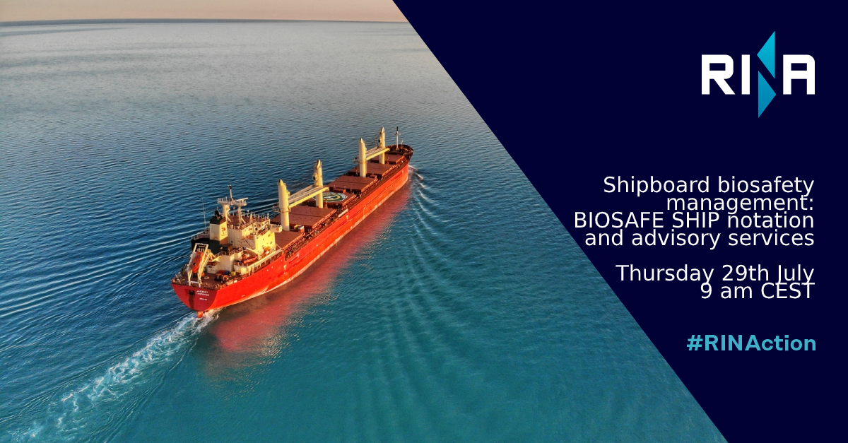 RINA1861's tweet photo. The Covid-19 outbreak has driven the #maritime industry towards higher levels of concern about health protection. We have introduced new solutions to ensure safer #shipping π³οΈ Join our next webinar to prevent the risks of infection on board β‘οΈ https://t.co/RZT7wbTC90
#RINAction https://t.co/iJAzKxci5x