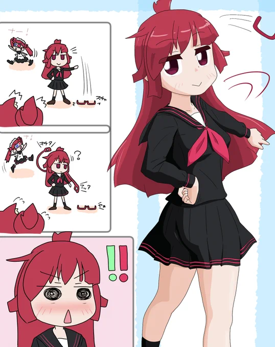 りょくちゃんは正義
メガネ8日目
「さぁ、推理再開じゃん(クル」
ヒュー スチャ
(あ、落ちたにゃ)
「何の音じゃん…?」
『メガネ アッタ』『オチタ』
(これはスゴイ恥ずかしいパターン!?)

「!!!!」

ミツカッテヨカッタネ
#ケムリクサファンアート 