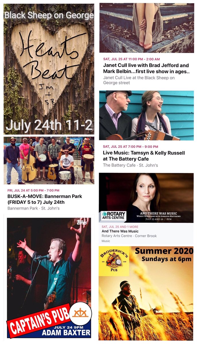 Monday July 20/2020.
<a href="/VOCMOpenline/">VOCM Open Line</a> <a href="/RadioGregSmith/">Greg Smith</a> <a href="/_MusicNL_/">MusicNL</a> <a href="/DannyBreenNL/">Mayor Danny Breen 🇨🇦</a> <a href="/BizArtsNL/">Business and Arts NL</a> <a href="/NLArtsCouncil/">ArtsNL</a> <a href="/nlfolk/">NL Folk Festival</a> @StJohnsFun <a href="/DowntownStJohns/">Downtown St. John's</a> <a href="/TheatreStJohns/">Theatre St. John's</a> @MMaPatMemorial <a href="/RonEllsworth/">Ron Ellsworth</a> <a href="/OnTheGoCBC/">On The Go</a> <a href="/Bluestar0612/">Arlene Churchill- To Each Their Own.</a> <a href="/AngelaMRecord/">Angela Record</a> <a href="/aahalliday/">Andrew Halliday</a> #StJohns