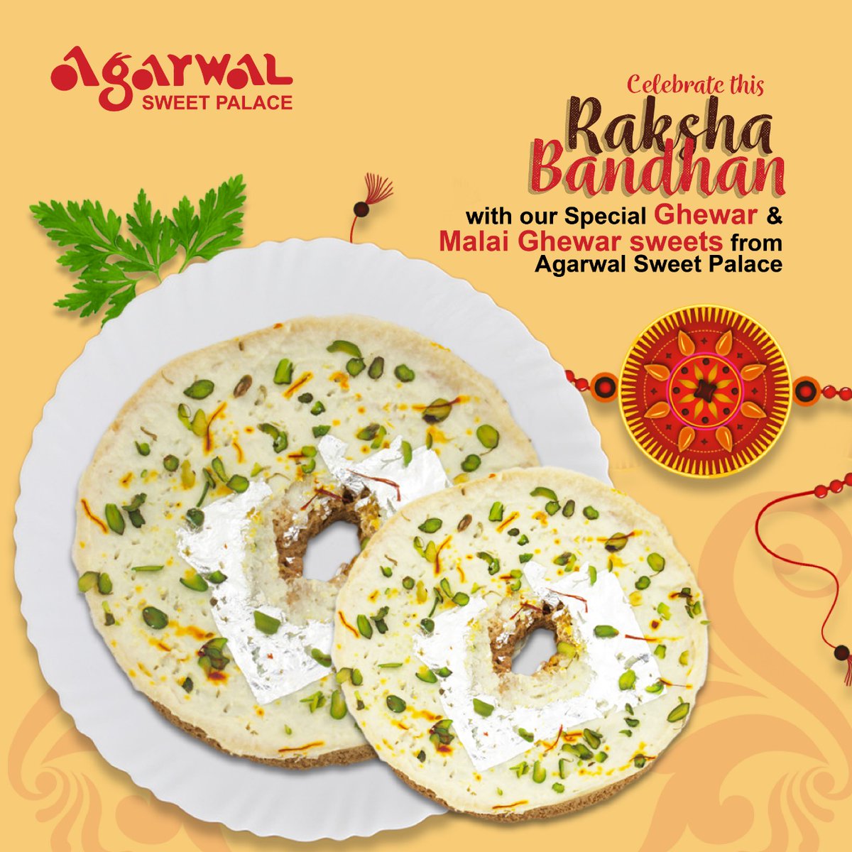 agarwal_cbe's tweet photo. Celebrate this Raksha Bandhan with our Special Ghewar and Malai Ghewar sweet
#sweets #dessert #chocolate #food #cake #foodie #yummy #foodporn #sweet #desserts #delicious #sweettooth #instafood #love #foodphotography #candy #cookies #cakes #homemade #baking #cupcakes #foodstagram https://t.co/j45vAUv5IZ