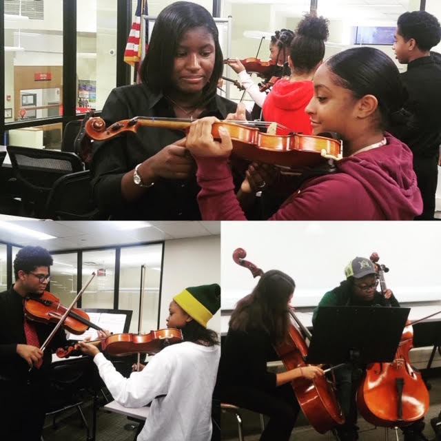 QueenLinks's tweet image. It’s #MoneyMakingMonday! Donate $15 or more to support our youth programs. Pictured are Nouveau Pre-conservatory Program students teaching our Girls STEAM Academy participants how to play string instruments. 
one.bidpal.net/qcclcrystal
#ServicetoEmpower, #QueenCityLinks