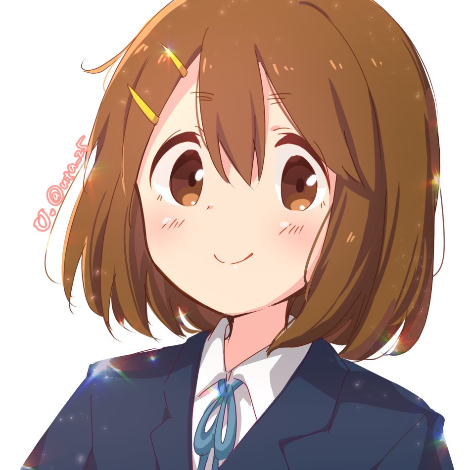 hirasawa yui 1girl sakuragaoka high school uniform brown hair solo school uniform smile brown eyes  illustration images