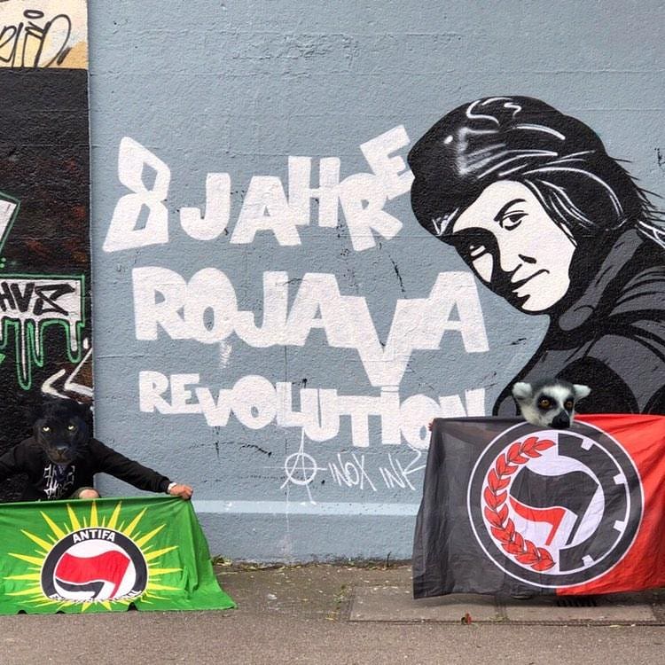 GraffitiRadical's tweet image. &quot;8 Years of the #RojavaRevolution“

Mural in #Munich, #Germany