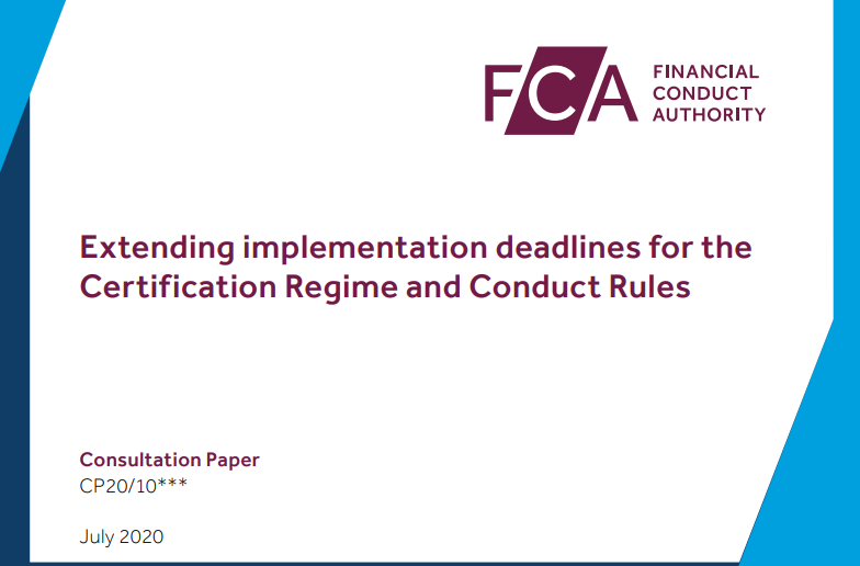 FSCom1's tweet photo. FCA consults to extend implementation deadline for Certification Regime and Conduct Rules https://t.co/XviRUzFf7y  #scmr #fca https://t.co/qiTQGCg8FR