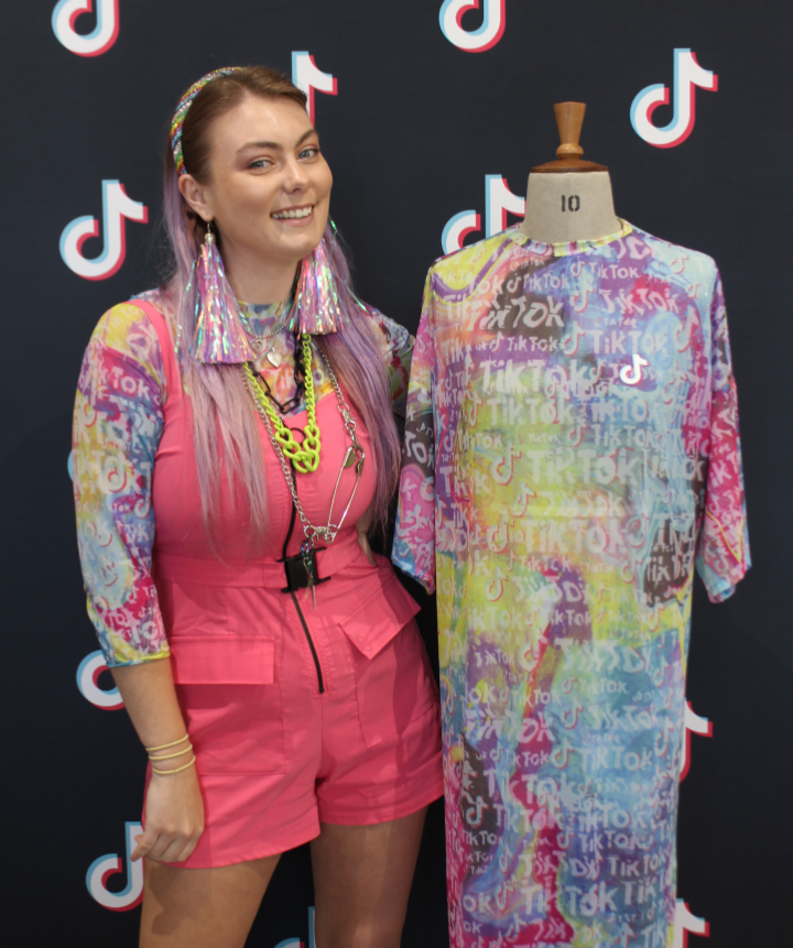 CovUniAS's tweet photo. Two of our recent fashion graduates spent last week designing merchandise for TikTok, a partner of Graduate Fashion Week. Isabel and Salsa will have four garments produced for TikTok to gift to their VIP community #cufah #fashion #tiktok #graduatefashionweek https://t.co/ohDfLTKskX
