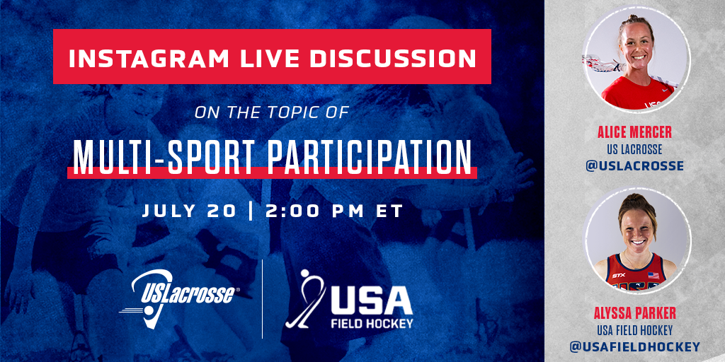 USAFieldHockey's tweet photo. Set your alarms‼️

Join @USAFieldHockey's @aparkcpark8 and @USLacrosse's @aliceNwondrlnd3 today as they discuss how playing other sports shaped them into the athletes they are today. 🏑🥍 https://t.co/ZB5eY72G3K
