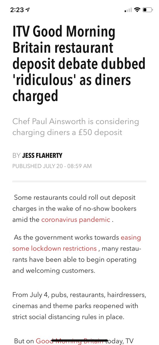 I personally think this is a good idea! I’ve seen so many businesses struggling due to now shows. It also prevents customers who actually want to show support but cannot get tables. Seeing comments on Twitter too forgetting that the deposit is taken off final bill 🤣