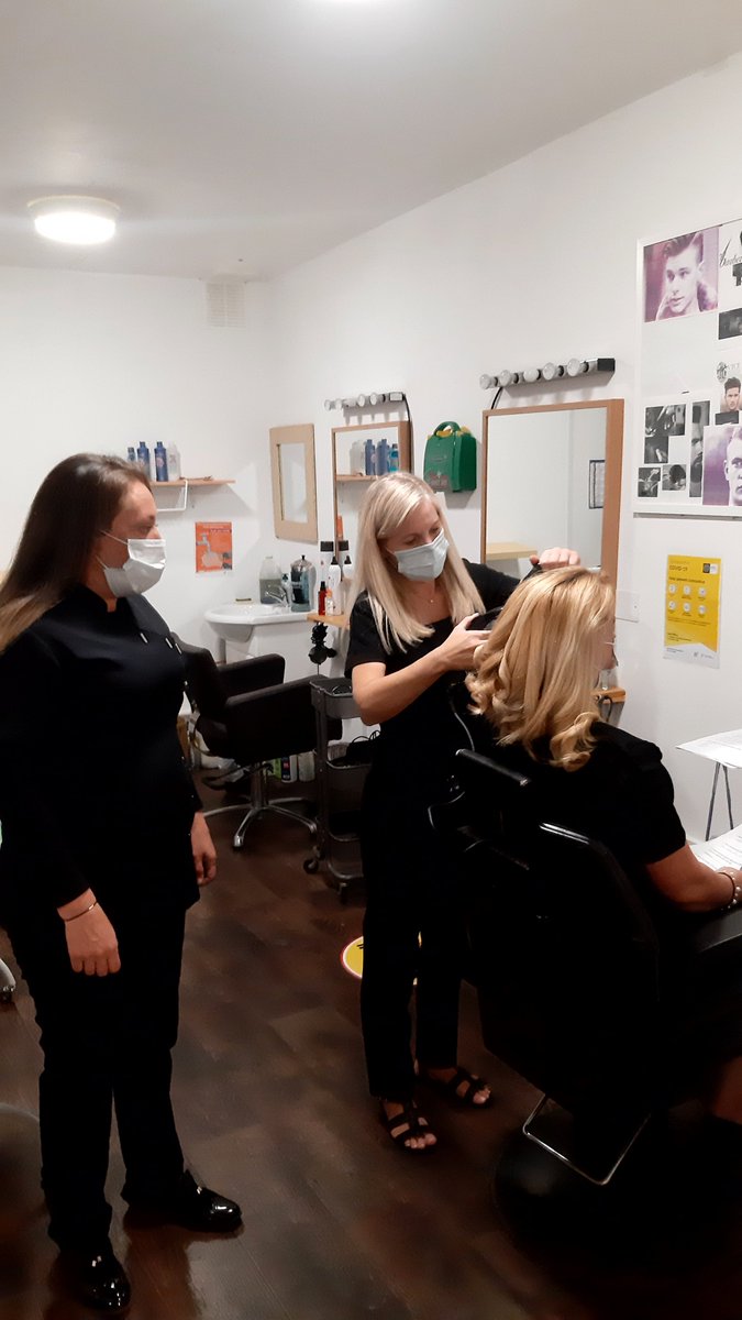 It is lovely to have some activity back in our building. Our ladies Hair and Beauty Skills group returned today. Another step closer to normality and of course a qualification!