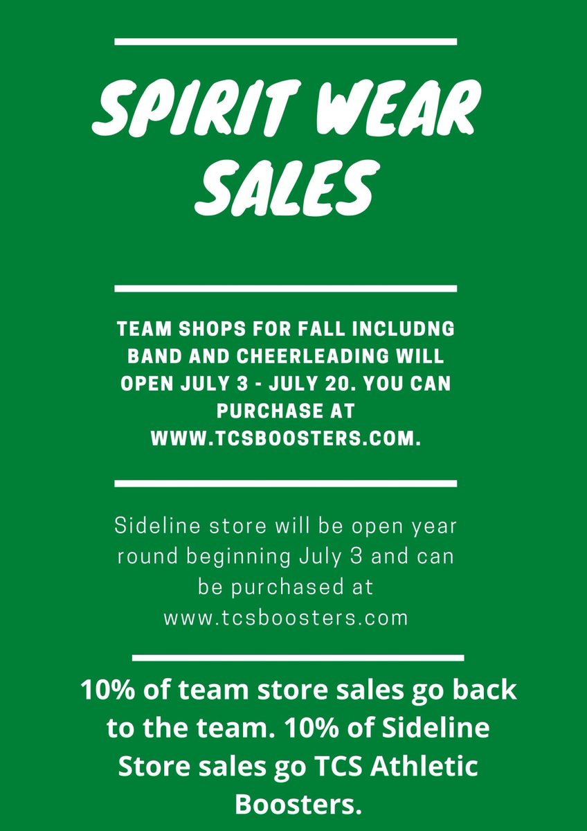 Just a reminder to get your orders in for the fall team shops, which close tonight! 
The sideline store will remain open year round.