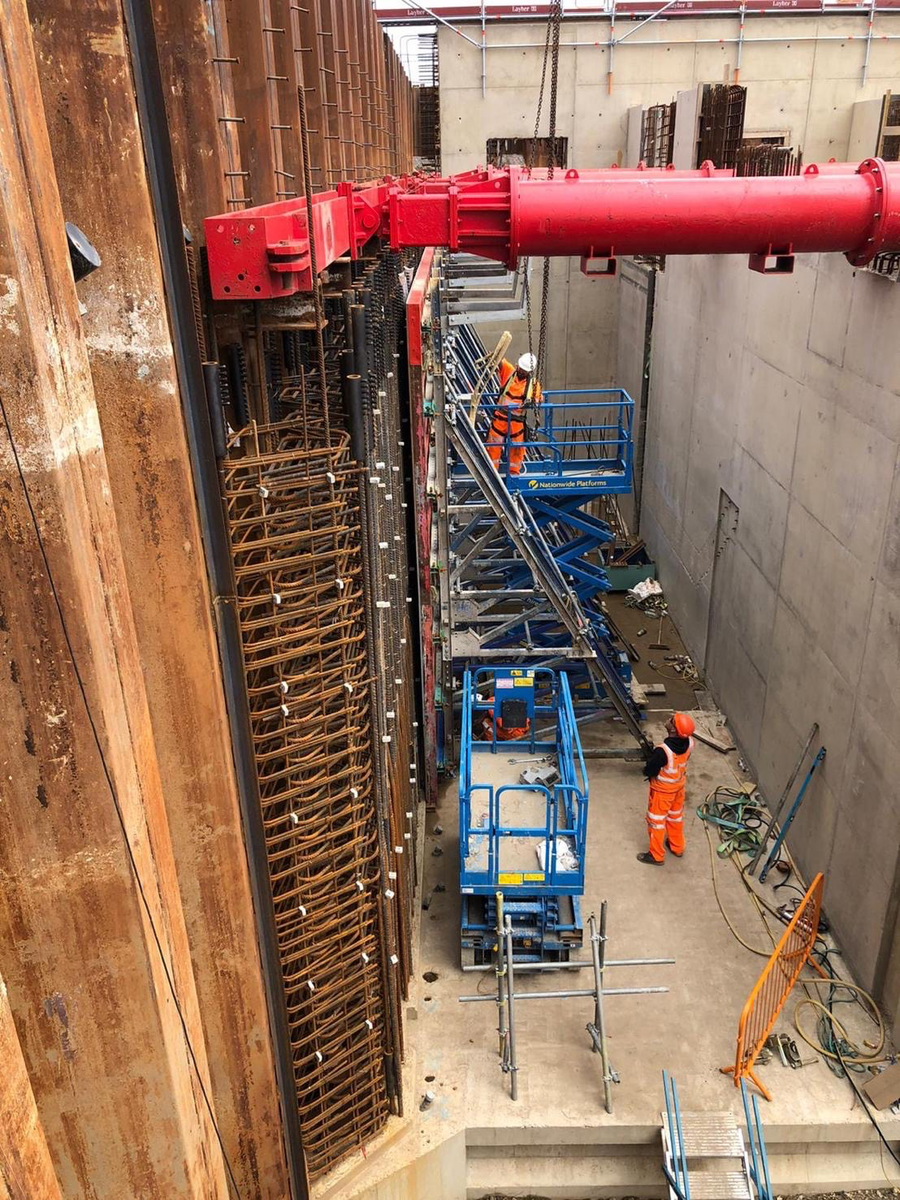 An update from our Islington Pumping Station site in Norfolk:  The First Lift to Wall A One Sided Wall utilising <a href="/doka_com/">Doka</a> A-Frames #Construction #concrete