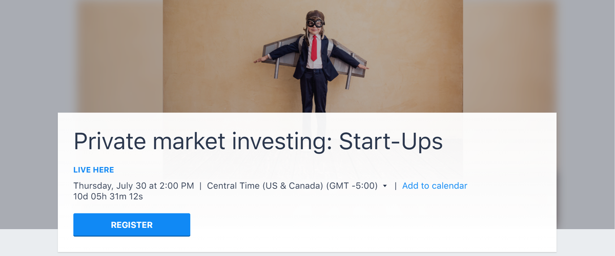 RegimentIB's tweet photo. Regiment is excited to expand its partnership with @rocketdollar into a #webinar series on private market investing. The second webinar in this series boasts Regiment founder and longtime CBOT trader, Michael Cavanaugh, as the speaker.
https://t.co/XhqqgPbfPy https://t.co/CJATPhFJnF
