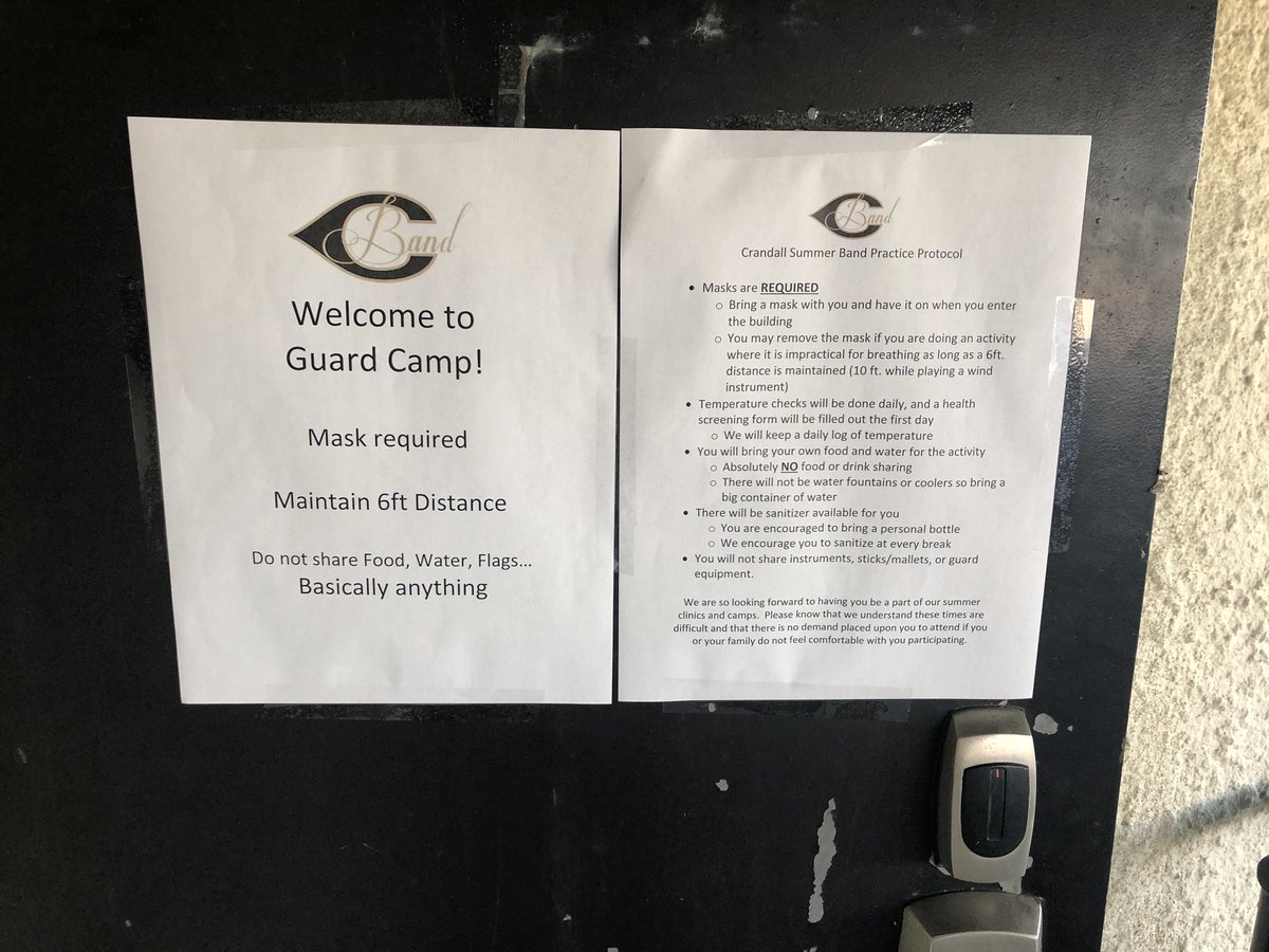 Jnutt3III's tweet photo. Kicking off our 2020 percussion and guard camps!  Safe and Excited!!! https://t.co/o2Gj9PPlHU