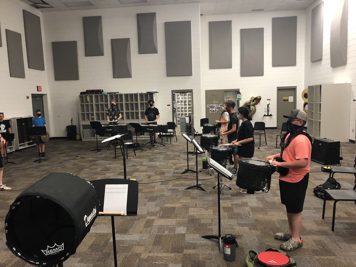 Jnutt3III's tweet photo. Kicking off our 2020 percussion and guard camps!  Safe and Excited!!! https://t.co/o2Gj9PPlHU