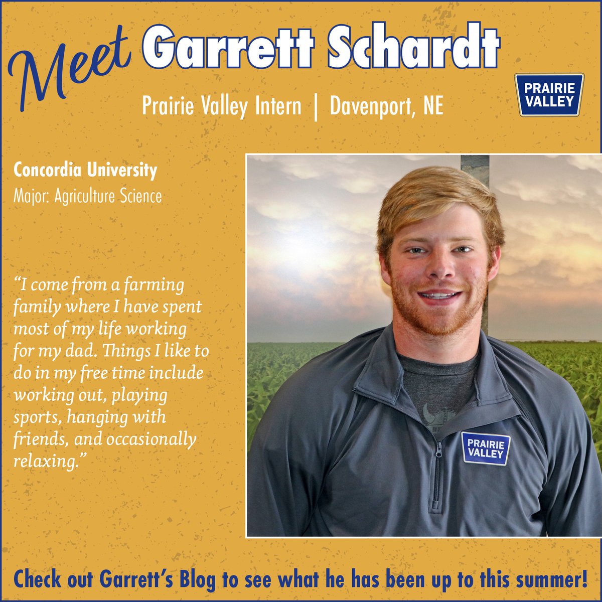 PVseed's tweet photo. Meet Garrett Schardt one of our summer interns! It's been great having him on board this summer! Check out what he has been doing this summer: https://t.co/ATfjff4tYj  
#growwithoutlimits https://t.co/4i1F53STN0