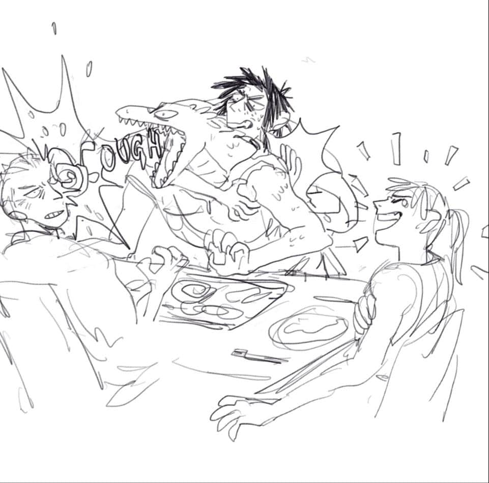 stupid sketches of our dumbass dnd group 