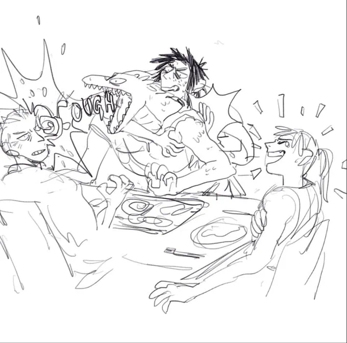 stupid sketches of our dumbass dnd group 