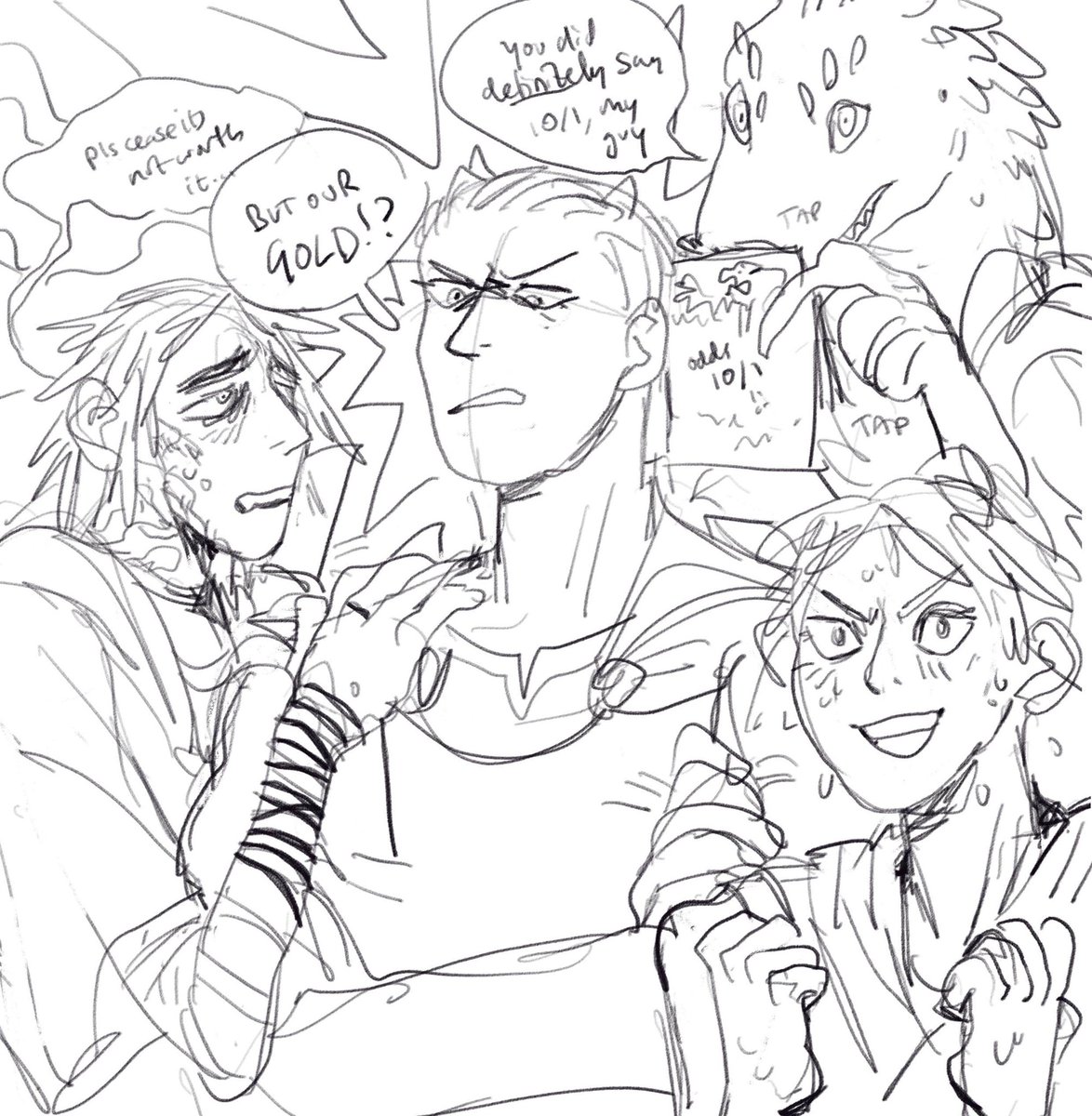 stupid sketches of our dumbass dnd group 