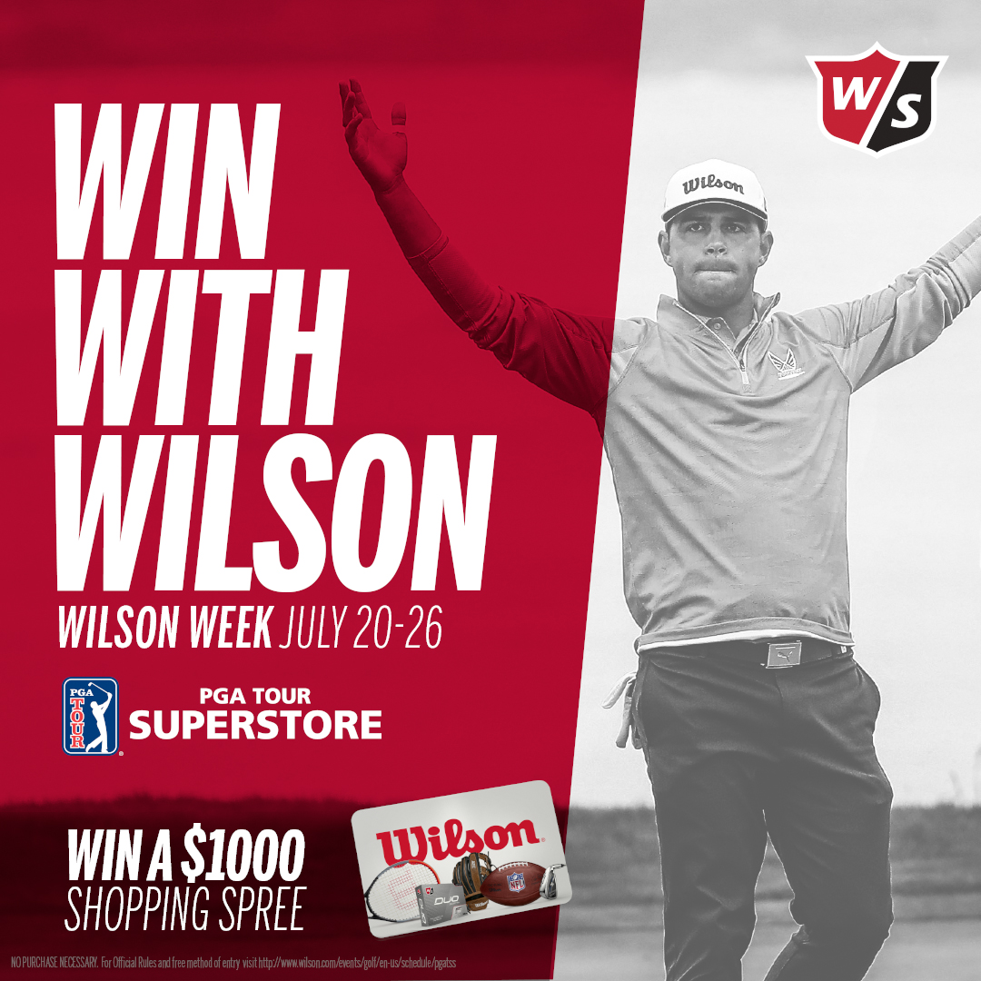 WilsonGolf's tweet photo. #WilsonWeek is back and better than ever.
Head over to your local @PGATSS and take the D7 or DUO Soft+ Challenge for your chance to WIN a $1000 Wilson shopping spree 💲or an autographed Gary Woodland Flat Brim 🧢.
Find your event → https://t.co/SmrcIfS1c8. https://t.co/buNGB5ggjC