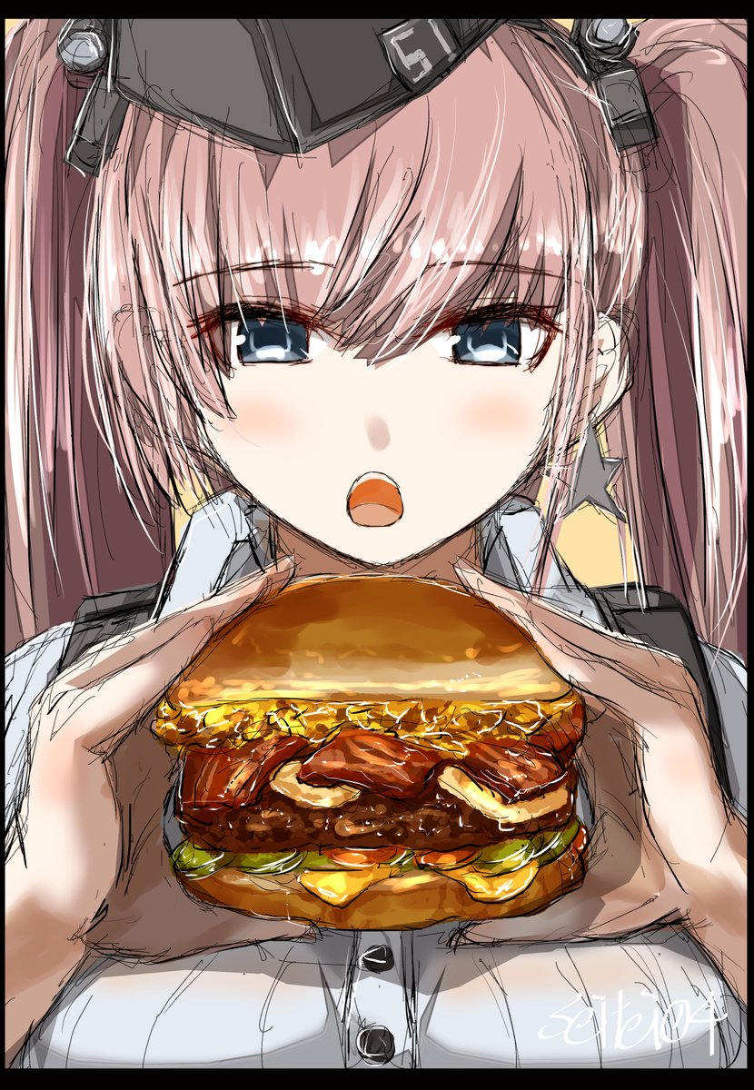 Seitei ハンバーガー好きな人にも届けっ 女の子のイラストだけで興味を持ってくれる方へ届け ハンバーガーの日