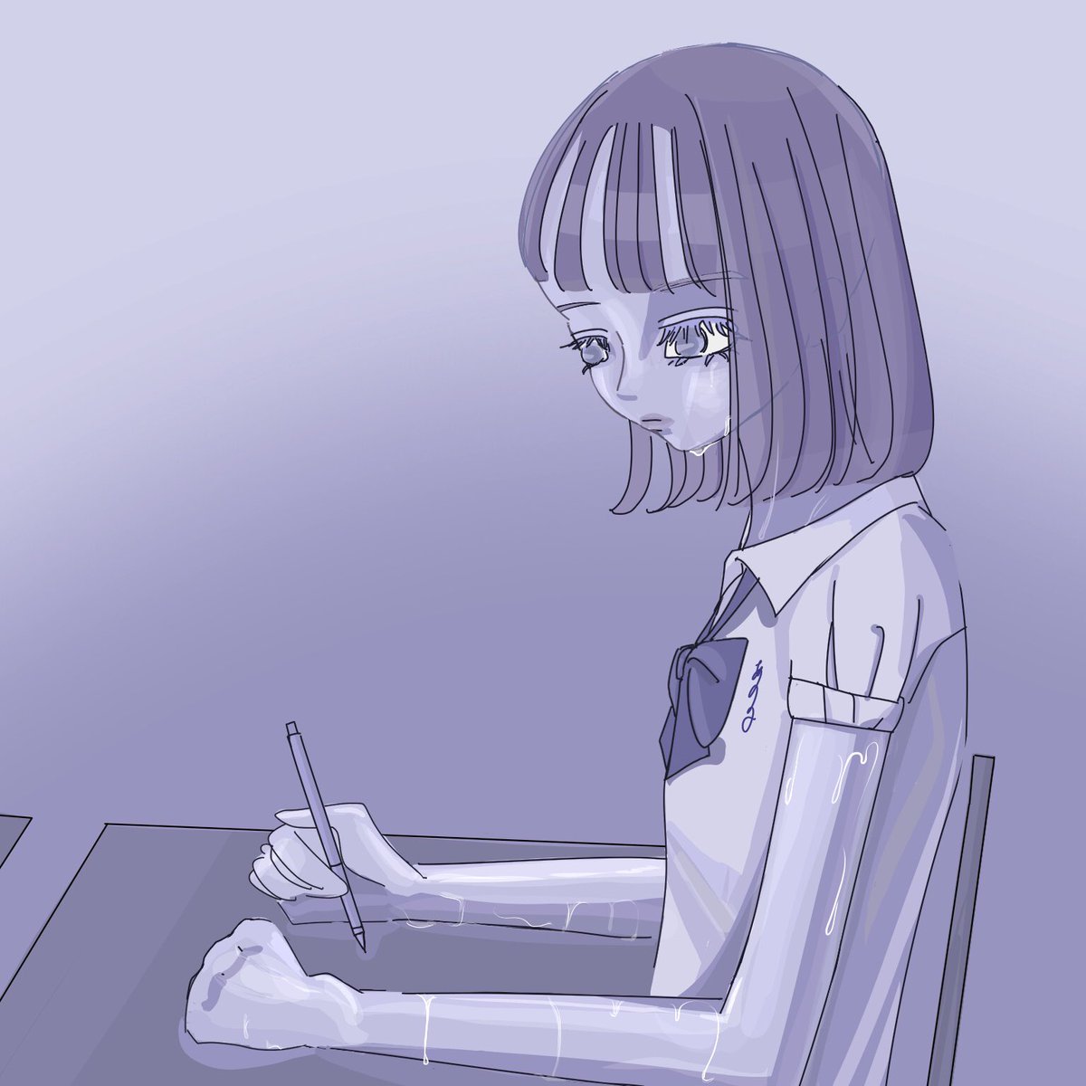 糸山あの子 激湿度ゆえ滝汗やむ無し 女の子イラスト イラスト 創作クラスタさんと繋がりたい 絵描きさんと繋がりたい