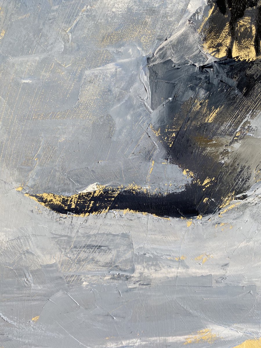 staithesartist's tweet photo. I am working on a commission so only showing you a peak. It is big, has sea, rocks and some of my favourite birds. #oilpainting #commissions #busyartist https://t.co/1fyF4qWtA9