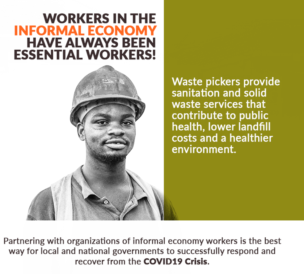 Streetnet1's tweet photo. This week, as part of the campaign for @WIEGOGLOBAL Network Global Solidarity Platform, we highlight how waste pickers are crucial for public health and the environment! Follow & support the work of @global_rec!
#RecoveryStartsWithUs #EssentialNotExploited https://t.co/cKHdkTW7ha