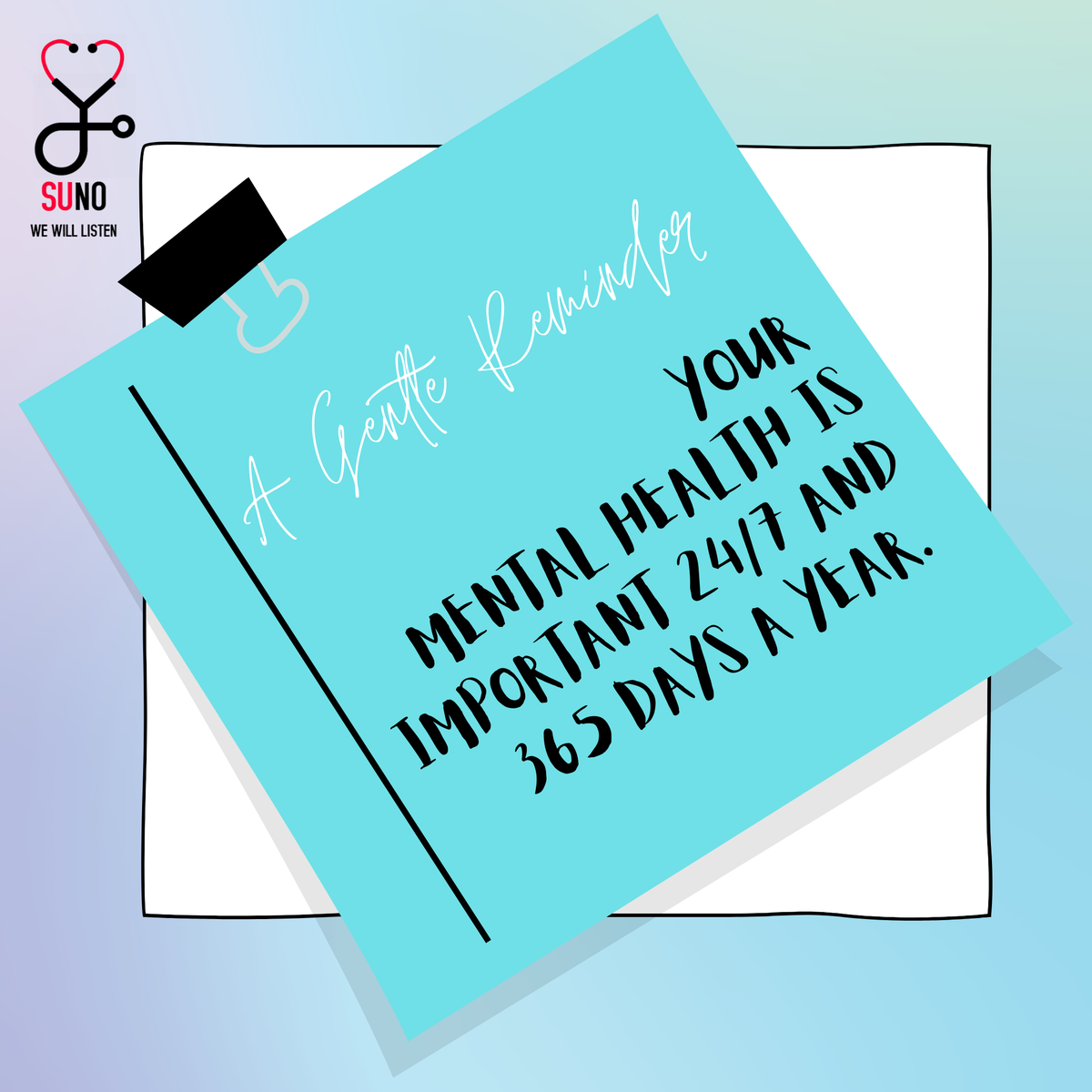 SUNO01106885's tweet photo. A very important reminder to take care of your mental health, always.💙
.
.
.
.
.
.
.
.
.
.
.
.
.
.
.
#welisten #loveyourself #mentalhealthmatters #sunoprogramme #individuality #youareloved #begrateful #realconnections #welisten #relationships #youdeserveeverything #askforhelp https://t.co/OfDiWCUVe0