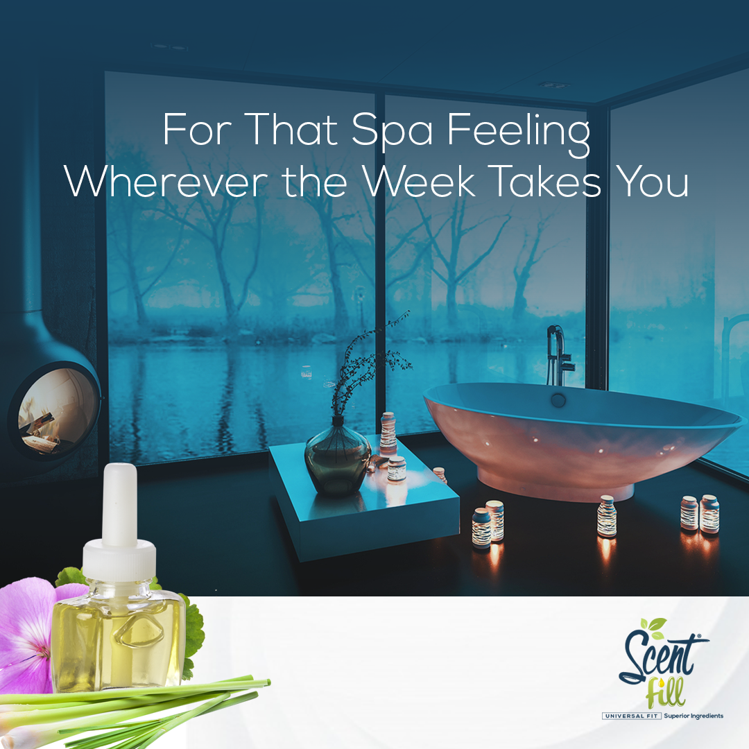 ScentFill's tweet photo. Turn your bathroom into a spa with our Geranium Lemongrass aroma. The lemongrass oil eliminates mental fatigue while the geranium melts your stress away. #airwick #glade #yankeecandle #wallflower #scentsy #scentplug #febreeze #bathandbodywork https://t.co/81yZDKu1Yx