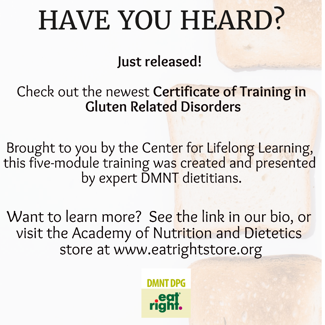 dmnt_dpg's tweet photo. JUST RELEASED!  Check it out!  #celiacdisease #glutenfreediet #dmnt_dpg #whatRDsdo #dietitian https://t.co/tBdMmq4ktA https://t.co/IWUgF8AtmE